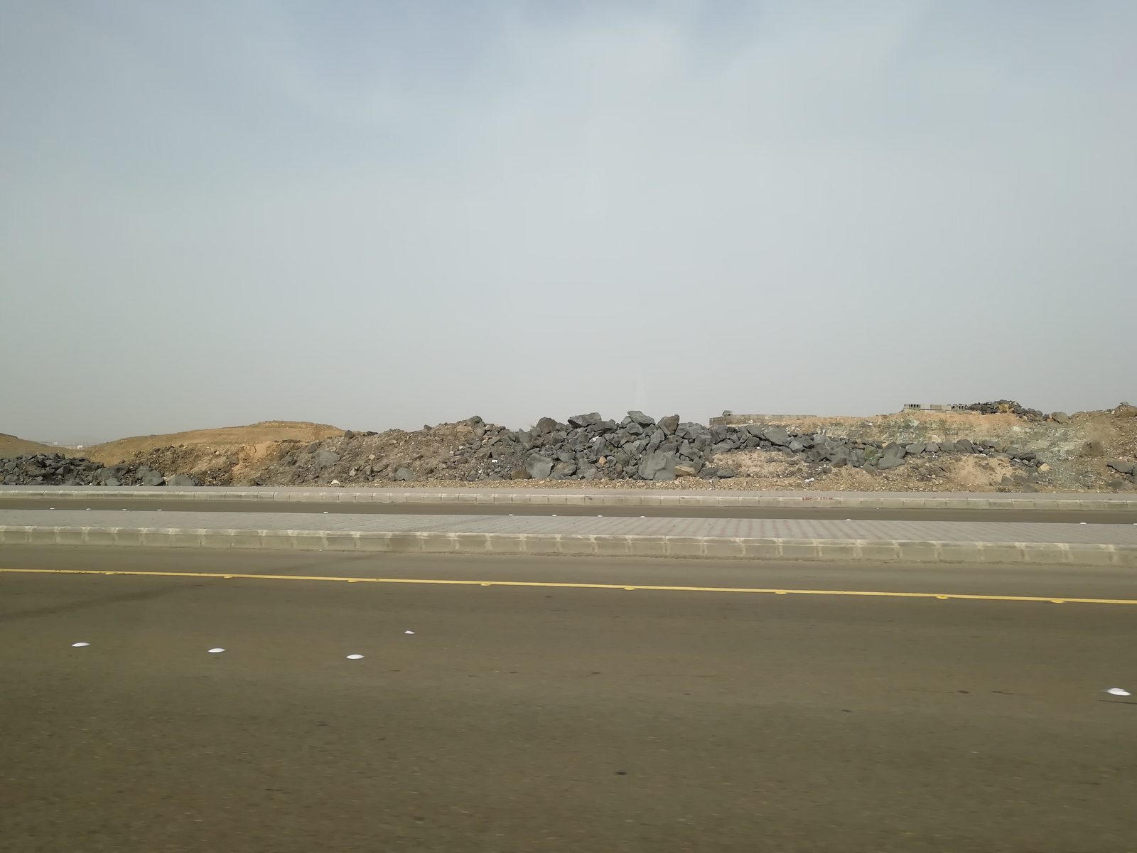 Approach to Madinah and the volcanic landscape