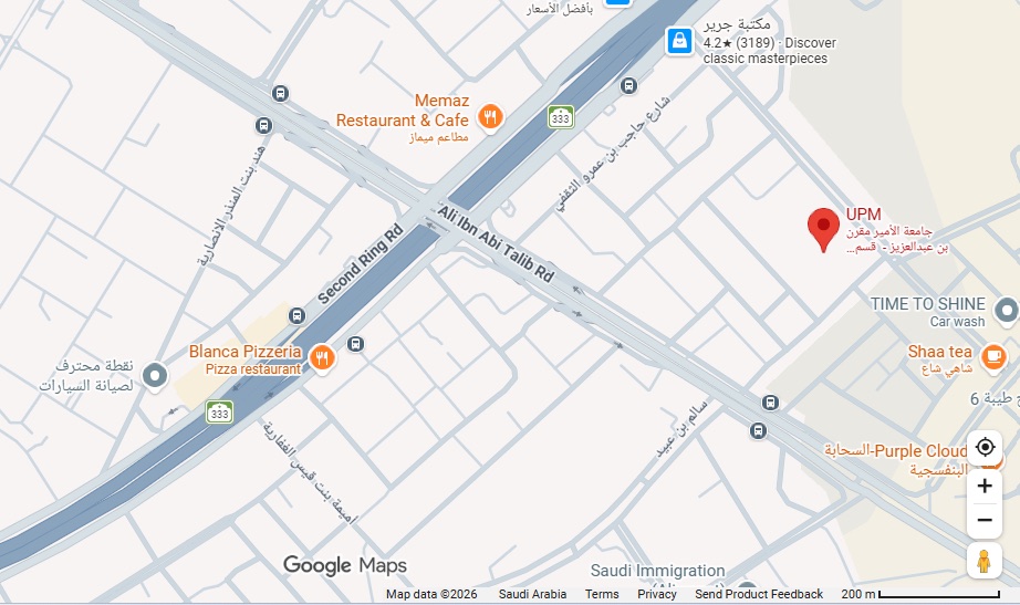 Map showing the UPM Female Campus, Madinah